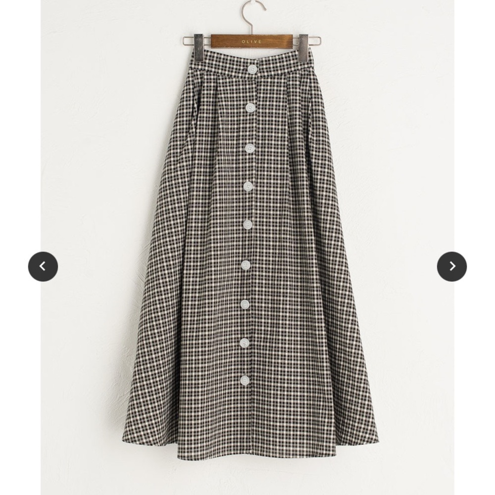 Olive clothing Marianne Check Skirt, Black S/M